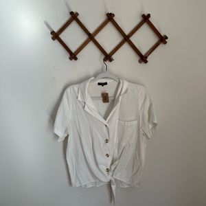 Front tie white button up
